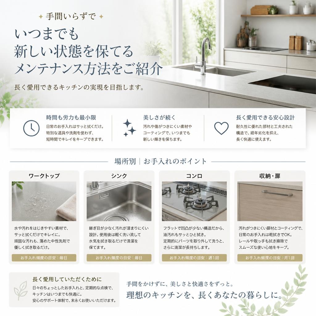 簡単メンテナンスで美しいキッチンを保つ